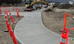 Completed concrete path