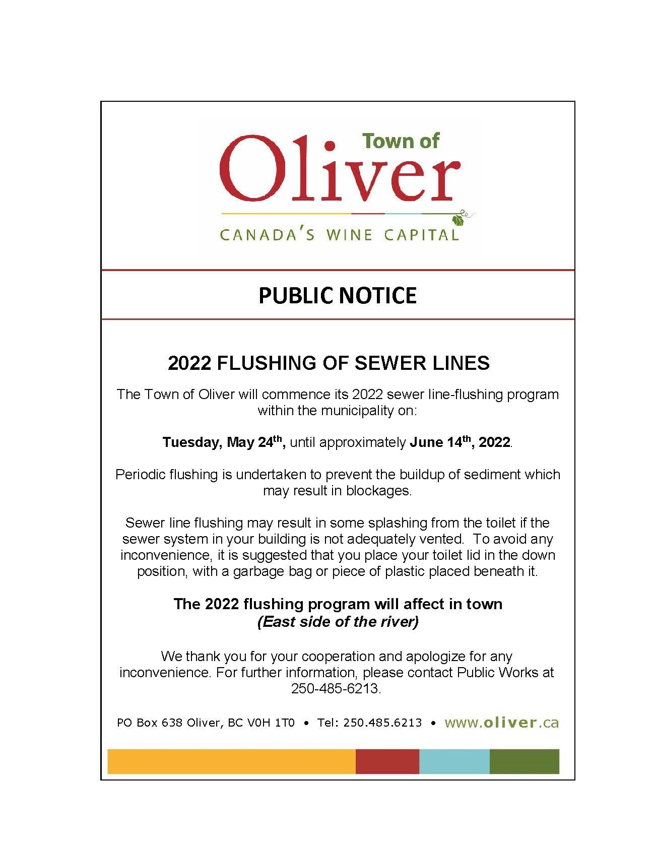 2022 Sewer Flushing Notice