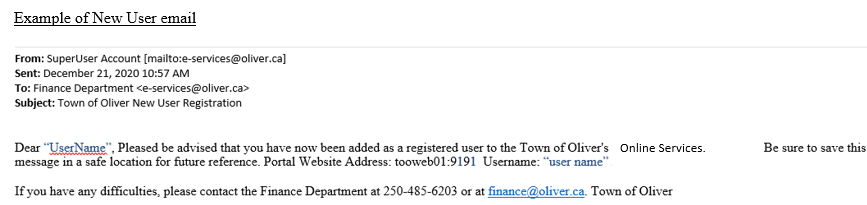 new user email