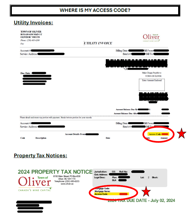 Where to find your access code to sign up for online services