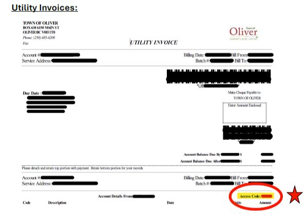 Where to find your access code to sign up for online services