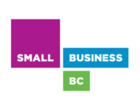 words small business bc in purple, blue and green boxes