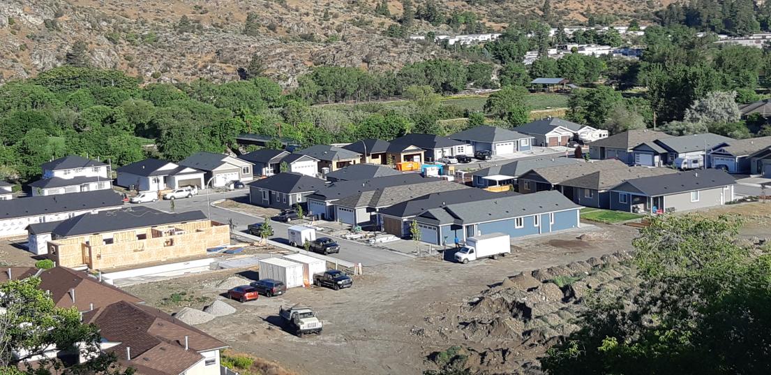houses under various stages of construction