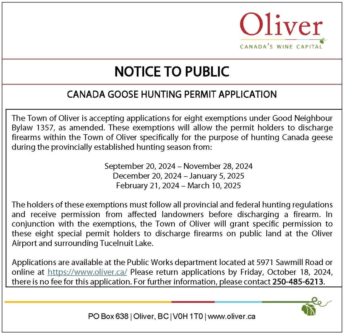 2024 Canada Goose Hunting Permit Application Ad