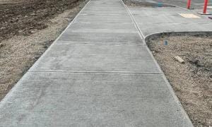 Completed concrete path